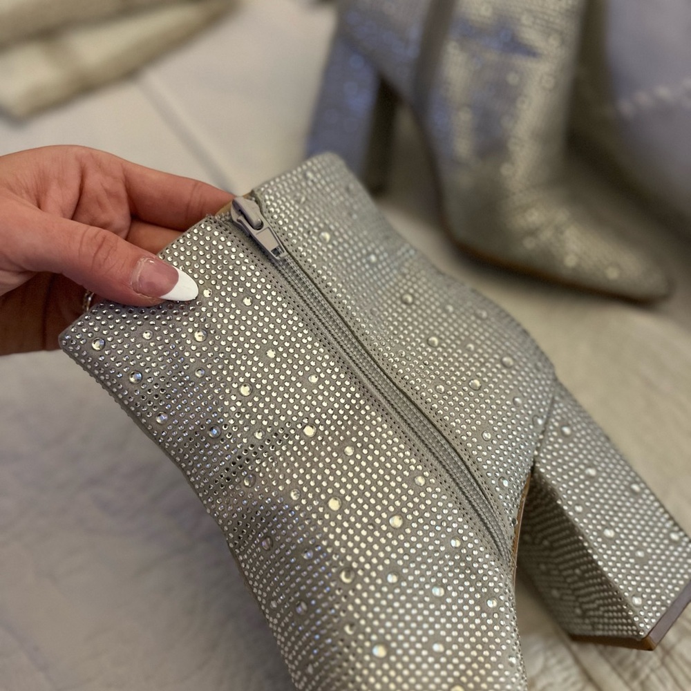 Womens Bcbgeneration Booties - Rhinestone Silver … - image 2